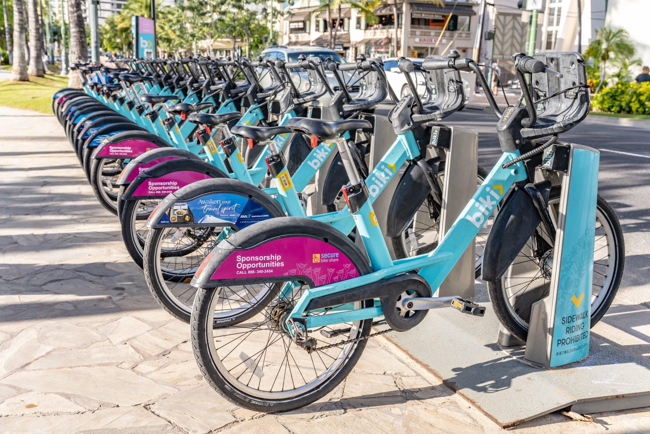 Honolulu,,Hawaii,-,Circa,February,2022:,Bicycles,Of,Biki,,The